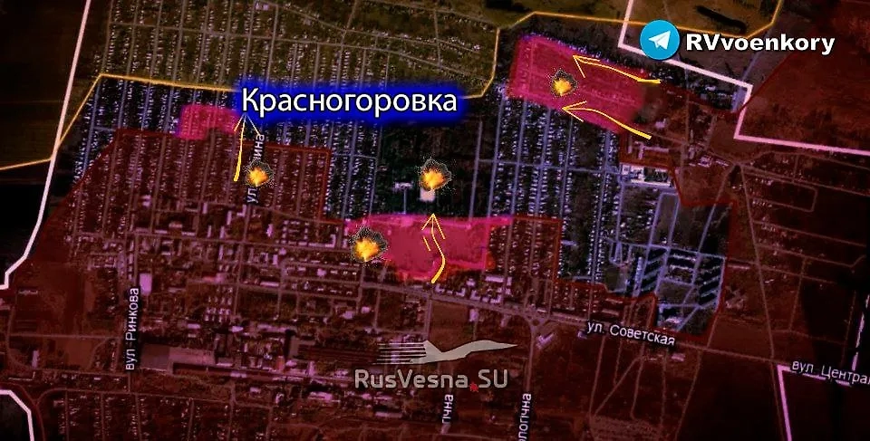 ВСУ охватила паника в Красногоровке, они удерживают не более 1/4 города. Фото © Telegram / "Операция Z. Военкоры русской весны"