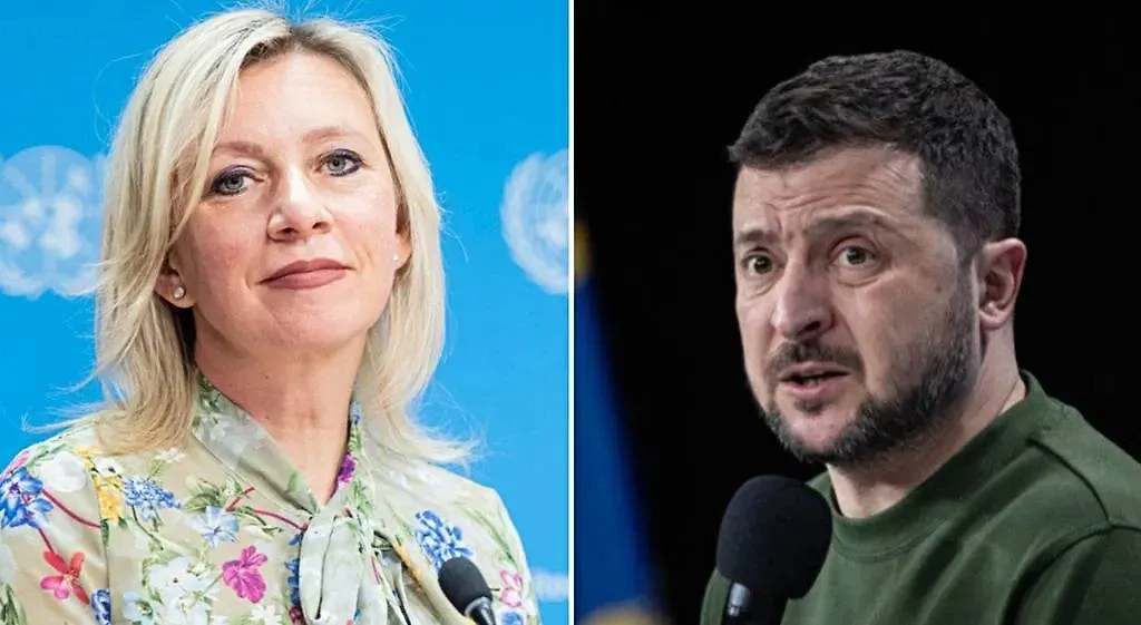 Мария Захарова и Владимир Зеленский. Обложка © ТАСС / Zuma, © Getty Images / Paula Bronstein