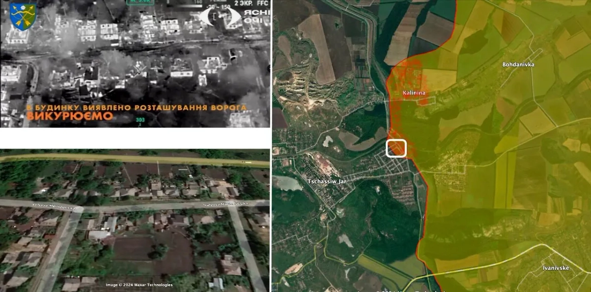 Карта продвижения ВС РФ к Часову Яру. Фото © X / Julian Röpcke