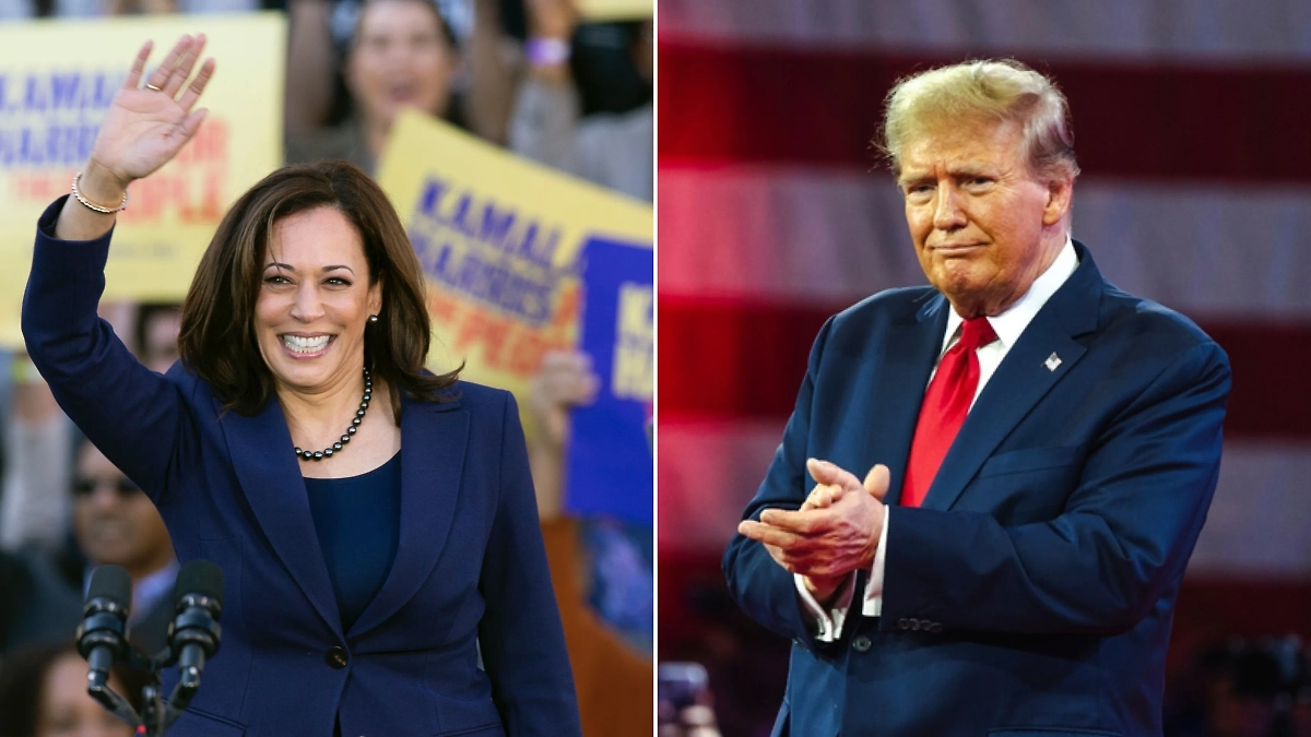 Камала Харрис и Дональд Трамп. Фото © TACC / EPA, © Shutterstock / FOTODOM / Jonah Elkowitz
