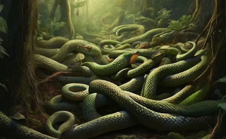 Во время войны змеи заползали прямо в деревни. Фото © «Шедеврум»