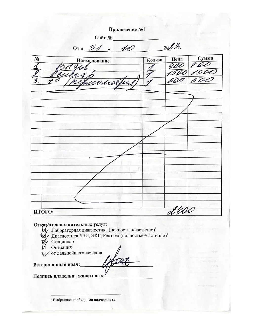 Чек и назначения от "Биовета". Фото © "SHOT Проверка"