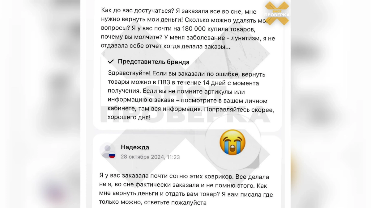 Девушка из Ярославля пытается вернуть товары и деньги на WB. Фото © SHOT ПРОВЕРКА
