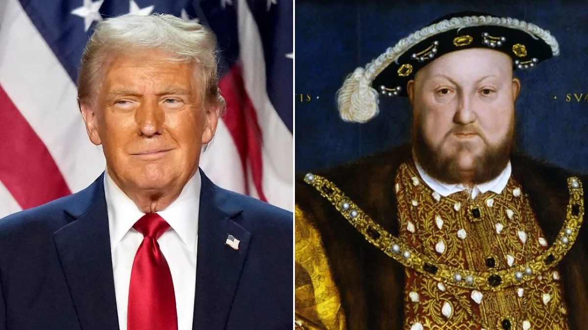 Трамп и Генрих VIII. Обложка © ТАСС / AP, © Wikipedia / Ганс Гольбейн Младший. Galleria Nazionale d&#x27;Arte Antica