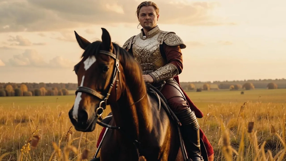 Нейросеть представила Леонардо Ди Каприо в образе русского богатыря из сказок. Изображение © Kandinsky / Life.ru