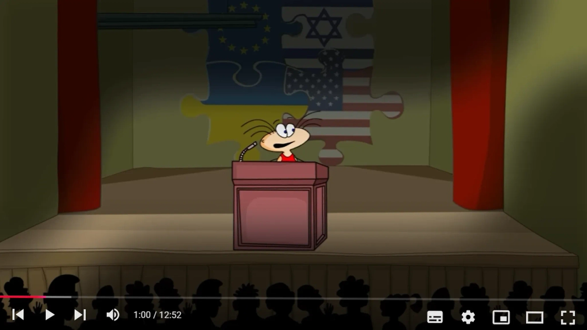 Масяня теперь за Украину, США, Евросоюз и Израиль. Фото © YouTube / Masyanya Kuvaeva