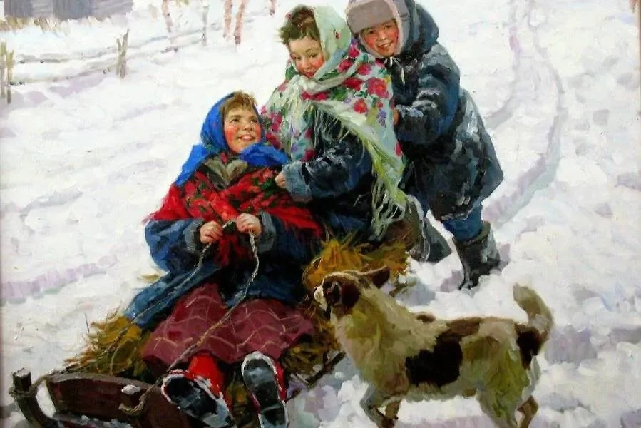 Молодёжь на Прокопьев день каталась на санях. Фото © histrf.ru