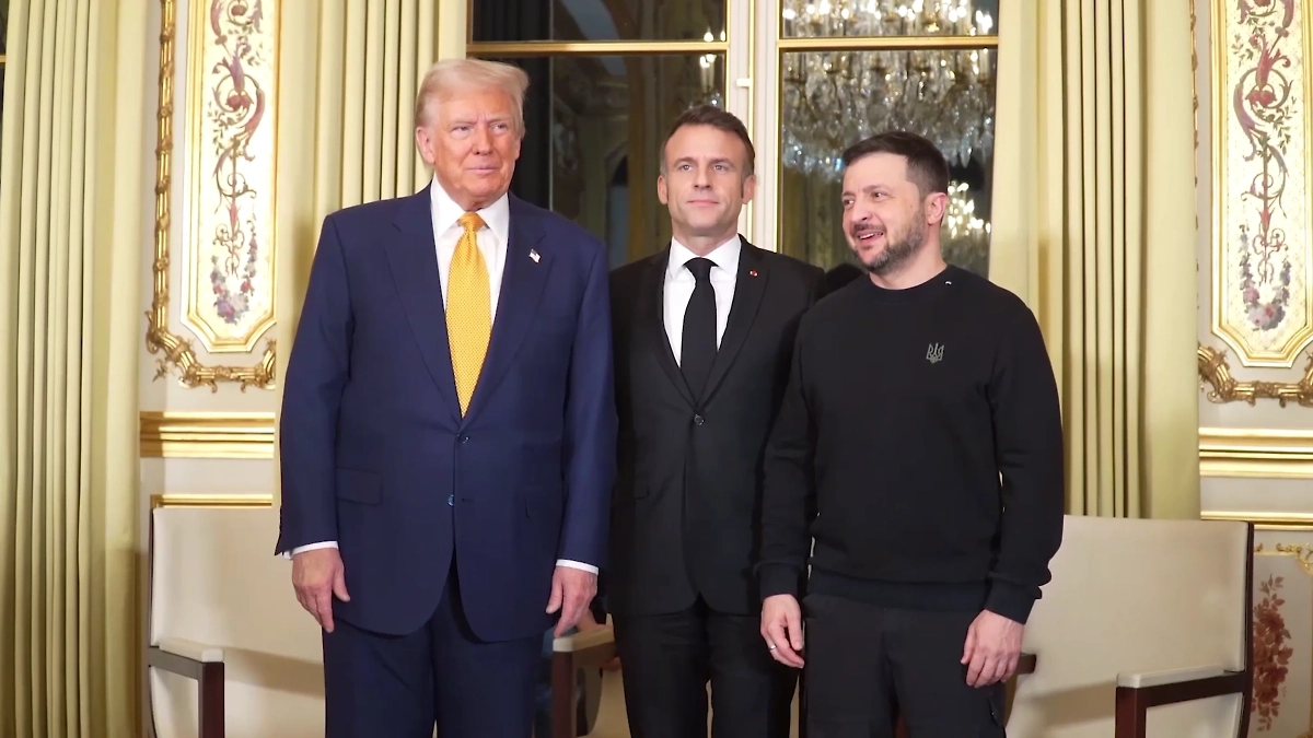Владимир Зеленский, Эмманюэль Макрон и Дональд Трамп. Обложка © Телеграм / Zelenskiy / Official