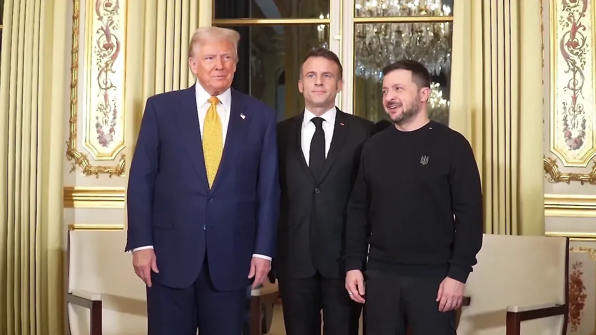 Владимир Зеленский, Эмманюэль Макрон и Дональд Трамп. Обложка © Офис президента Украины