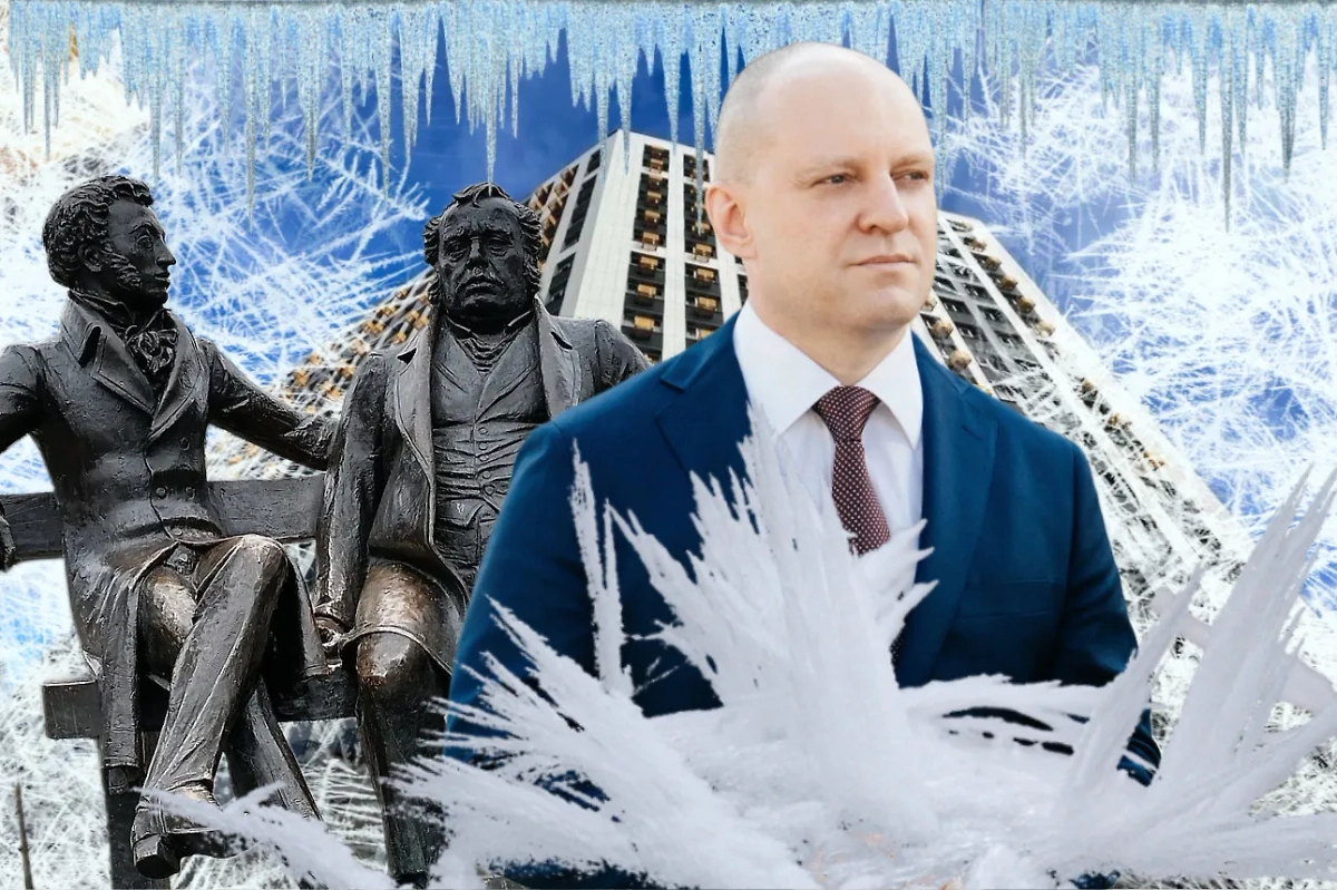 Глава администрации Пушкино Максим Красноцветов. Обложка © Коллаж © Life.ru, фото © Wikipedia, © VK / Максим Красноцветов