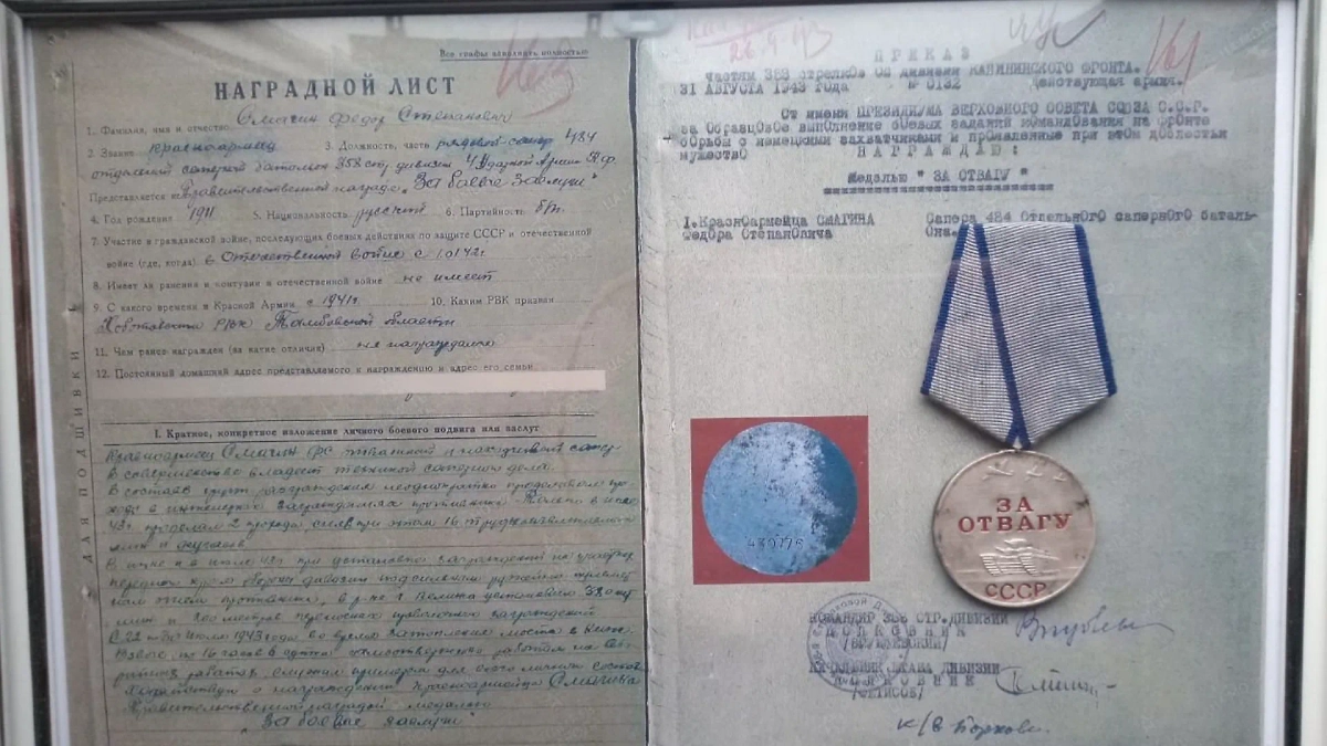 В таком виде награду вручили родным. Фото © aif.ru