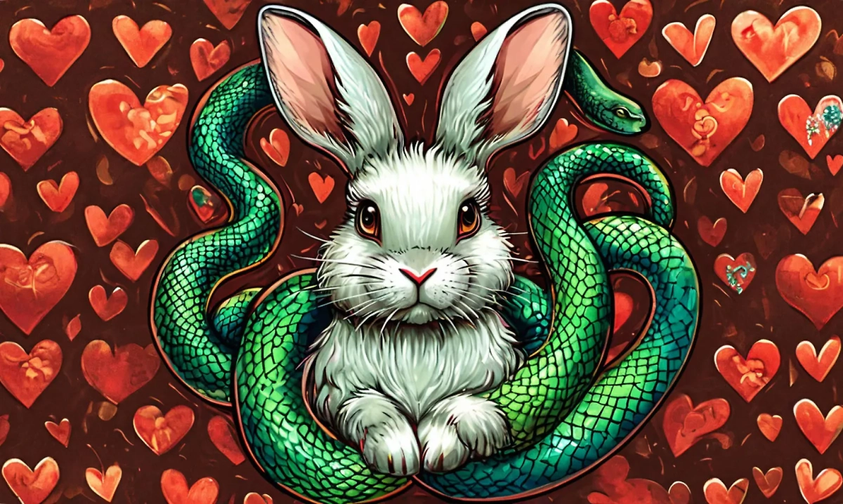 Любовный гороскоп для Кролика на 2025 год Змеи: чего ждать? Фото © «Шедеврум»