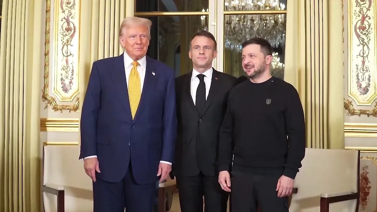 Владимир Зеленский, Эмманюэль Макрон и Дональд Трамп. Обложка © Телеграм / Zelenskiy / Official