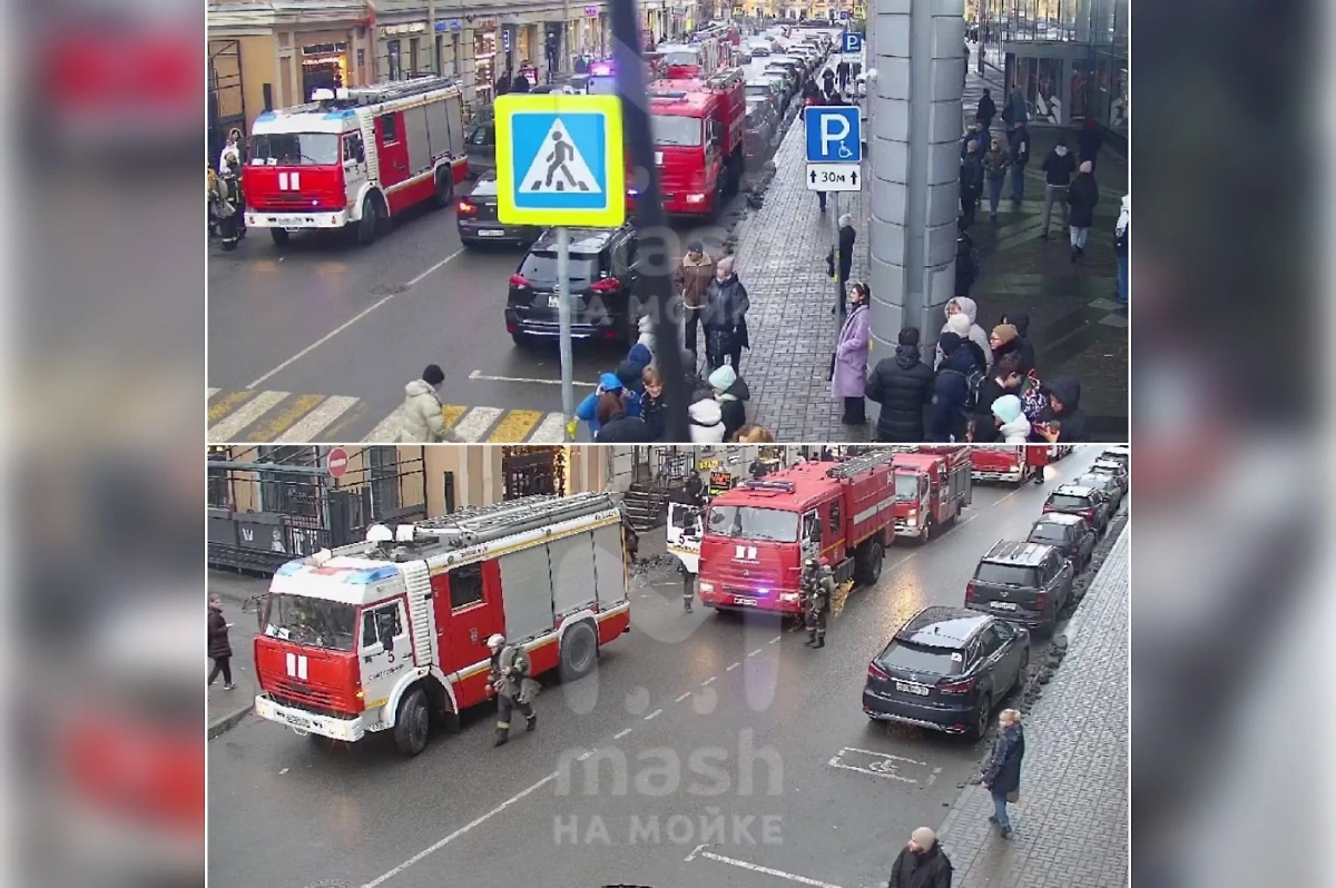 Задымление произошло на втором этаже ТЦ «Сенная». Фото © Telegram / Mash на Мойке