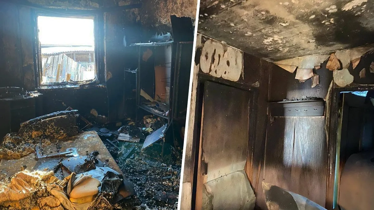 Последствия пожара. Обложка © Telegram / МЧСЕАО