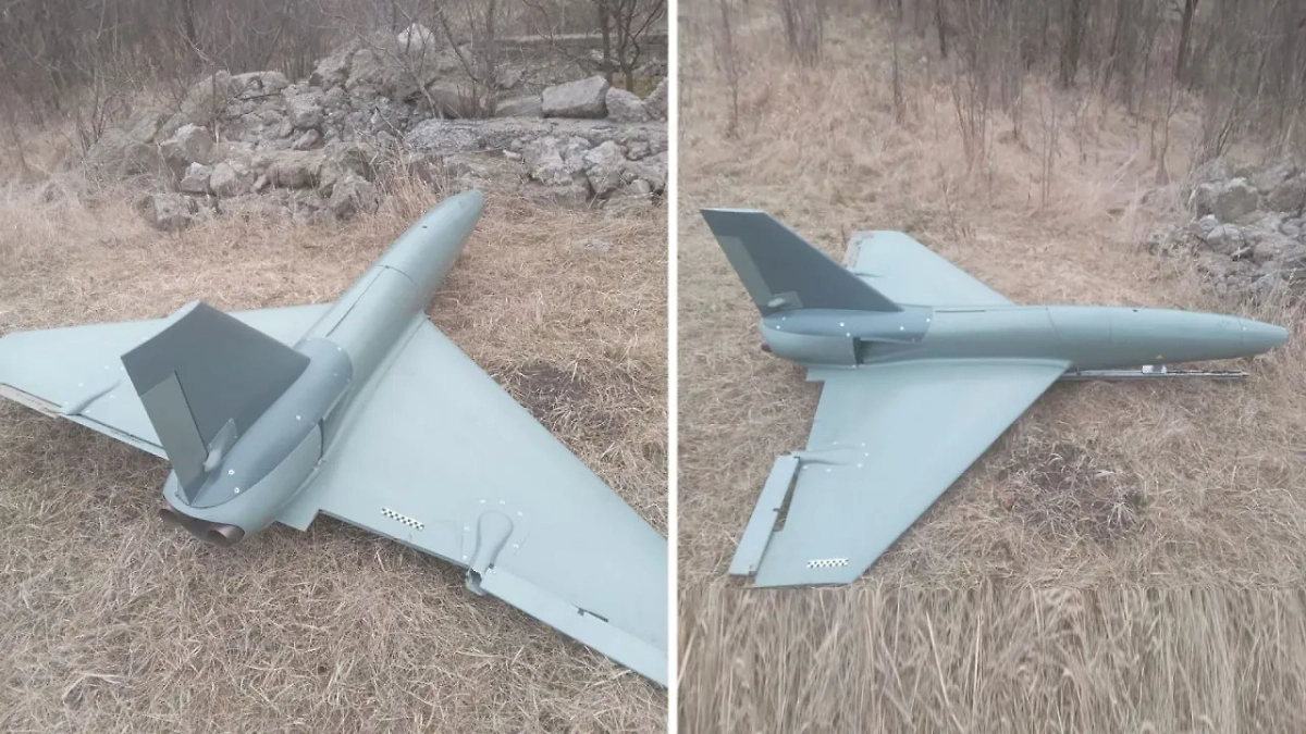 Британский беспилотник Banshee Jet 80, перехваченный в ДНР. Обложка © Telegram / Пушилин Д.В.
