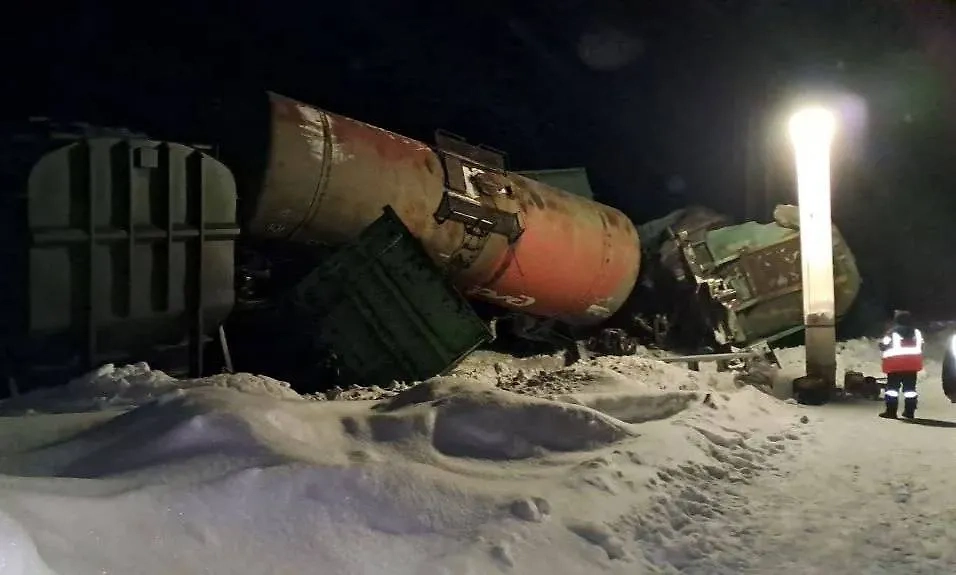 Место столкновения двух составов в Челябинской области. Обложка © Telegram / Уральская транспортная прокуратура