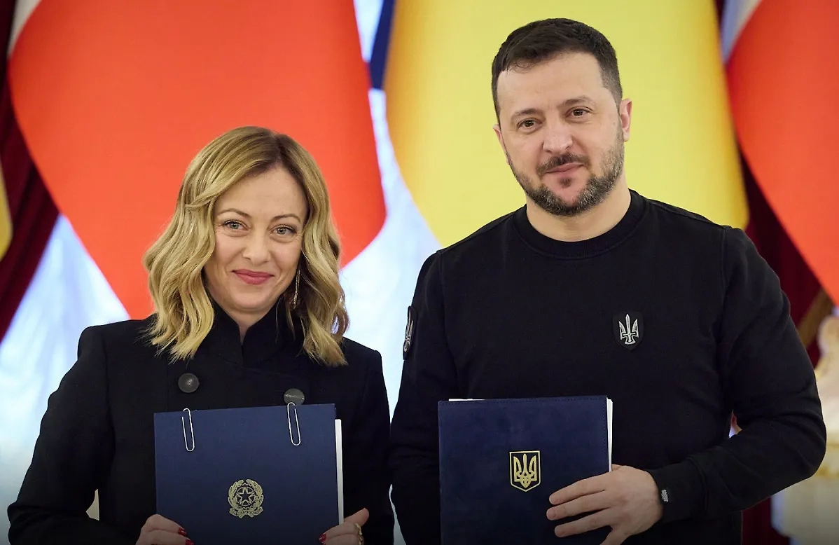 Владимир Зеленский и Джорджа Мелони. Фото © t.me / Zelenskiy / Official