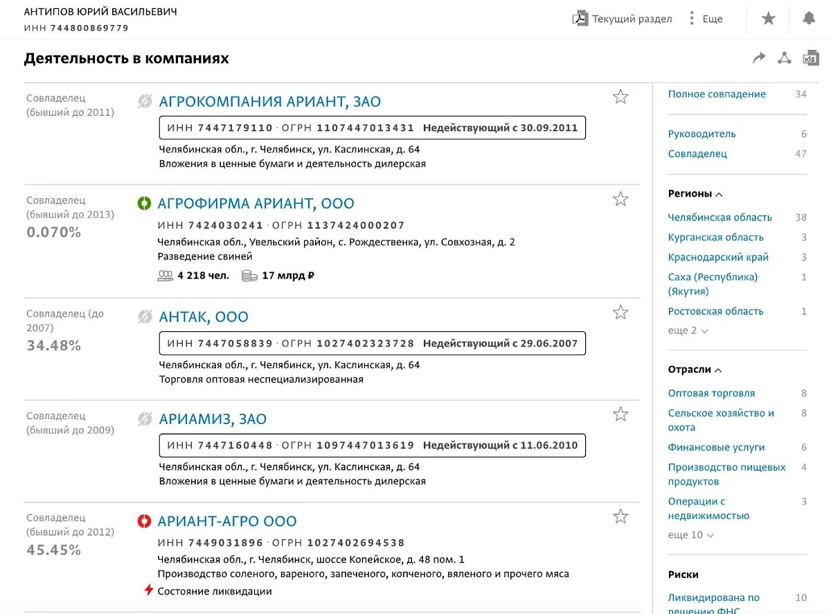 Де-юре в России Юрий Антипов не владеет ничем. Фото © "СПАРК-Интерфакс" 