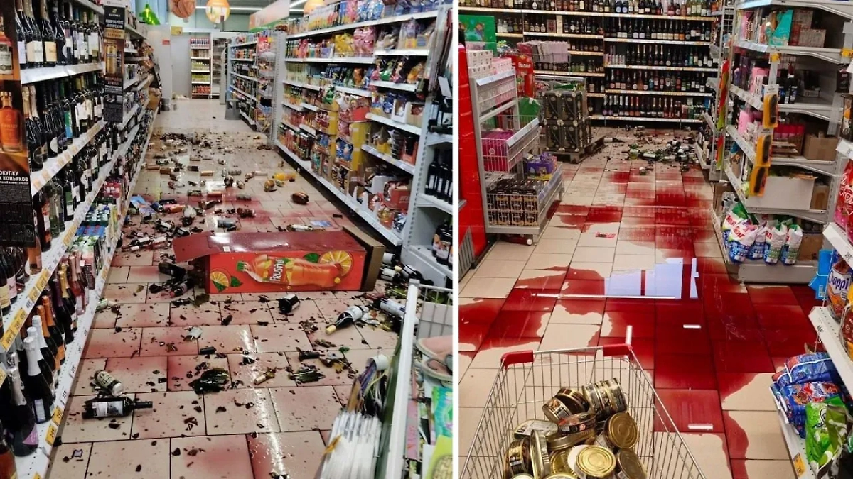 Последствия нашествия жительницы Прикамья на "Пятёрочку". Обложка © SHOT ПРОВЕРКА