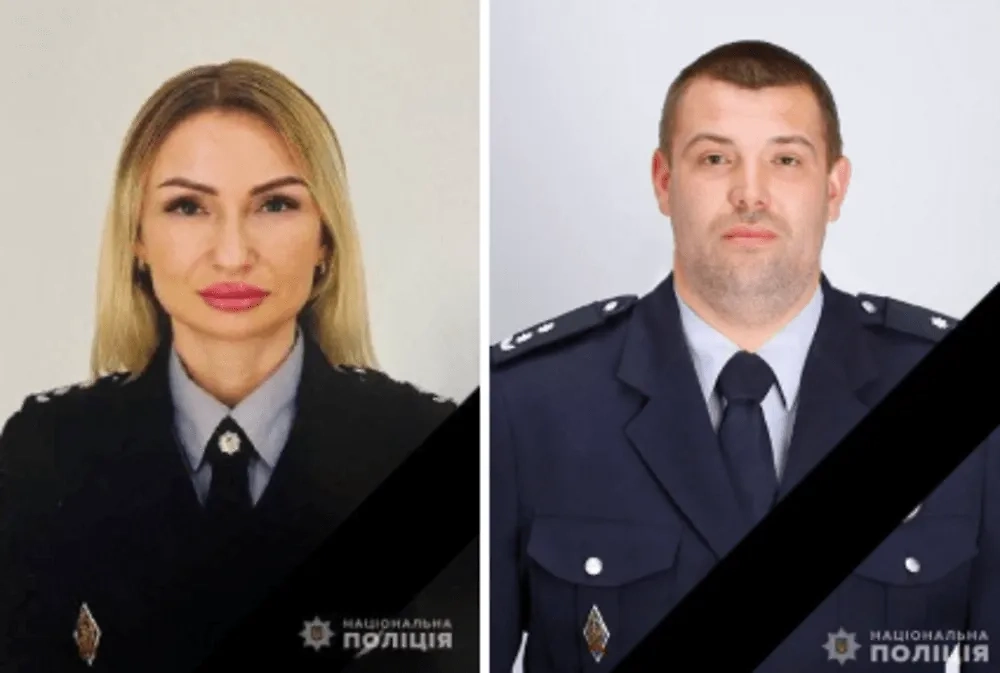 Подполковник Нацполиции Украины в Сумской области Новик Оксана и подполковник Нацполиции Украины в Сумской области Юрко Олег. Обложка © t.me / mvs_ukraine