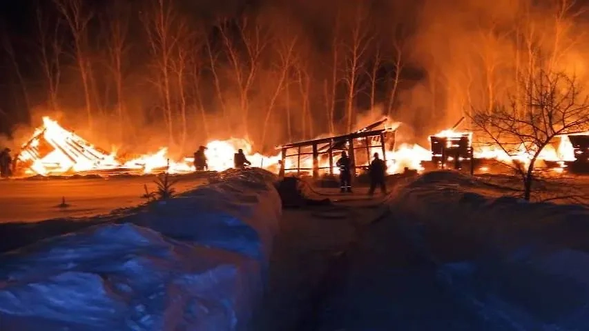 Свято-Серафимовский женский монастырь загорелся в Омской области. Фото © t.me / Прокуратура Омской области