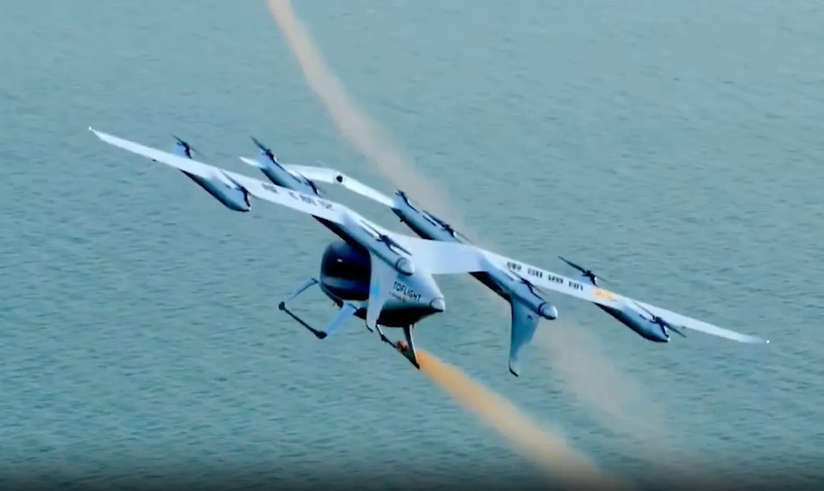 В Китае протестировали беспилотное воздушное такси. Видео © X / edinaldo_olive