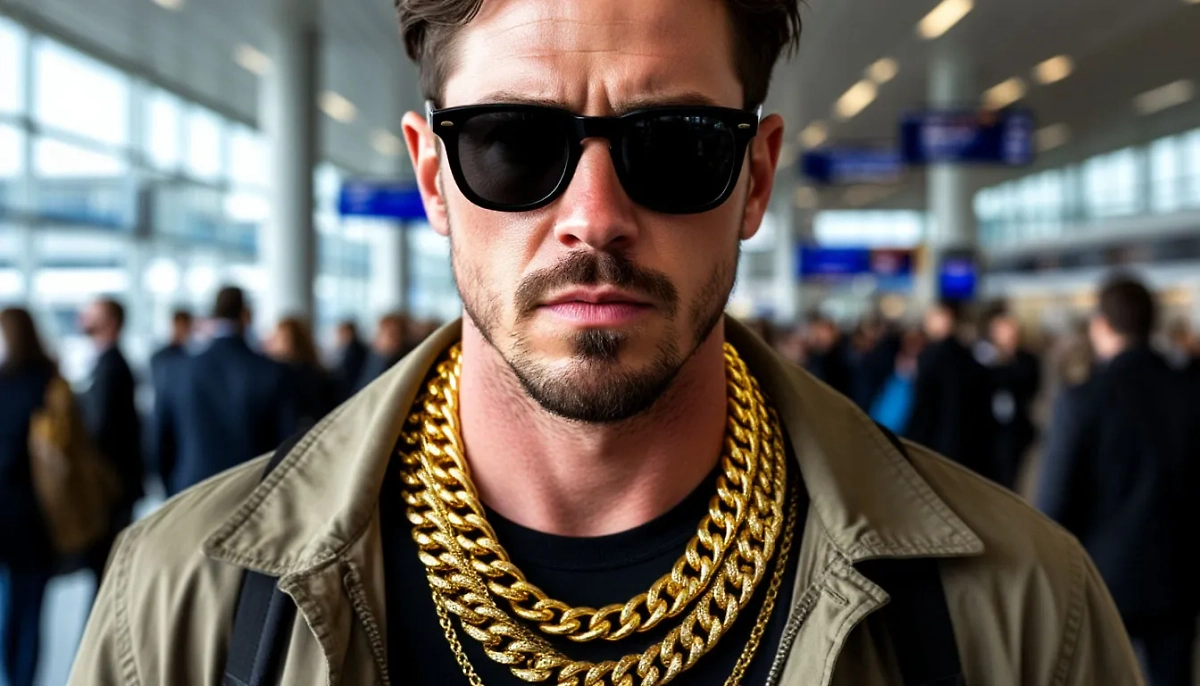 В Шереметьево задержали иностранца, который вёз в Турцию 2-килограммовую золотую цепь. Обложка © Life.ru / Шедеврум