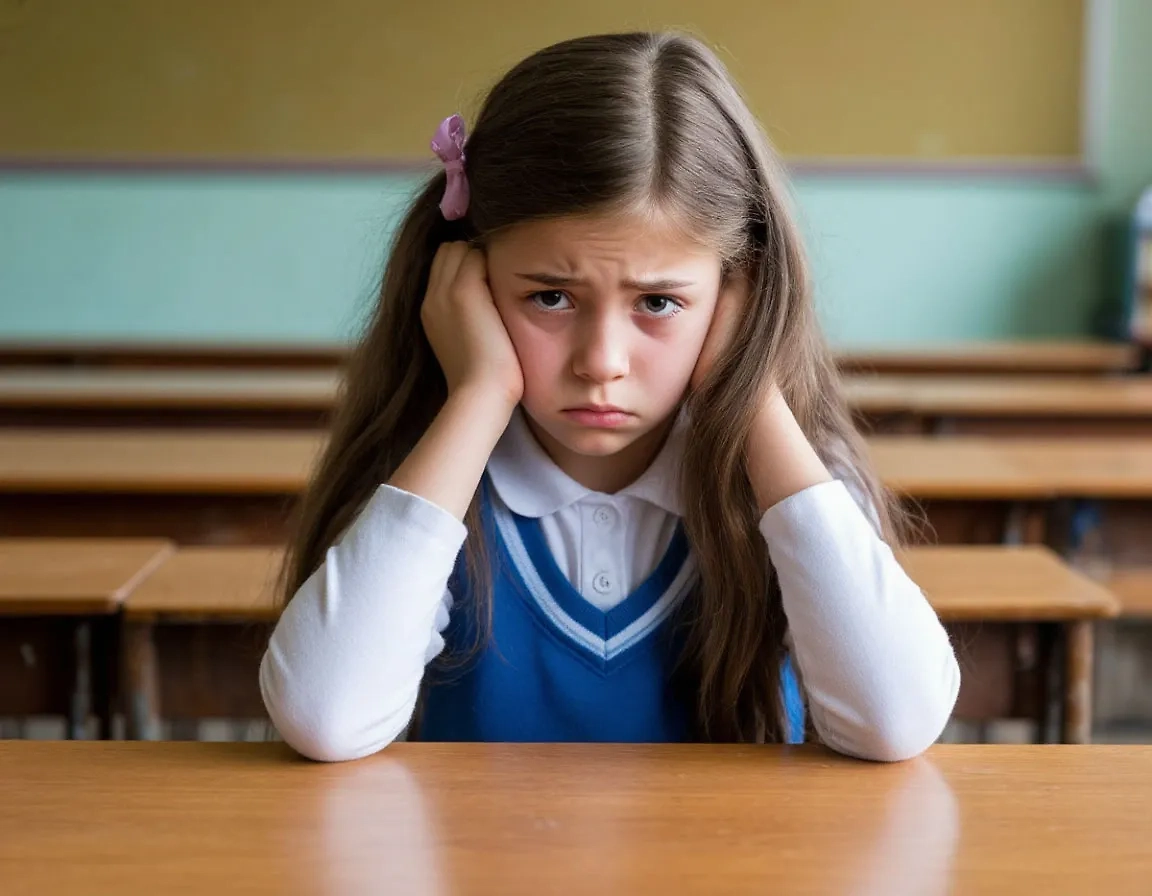 Грустная школьница. Обложка © Шедеврум / Life.ru