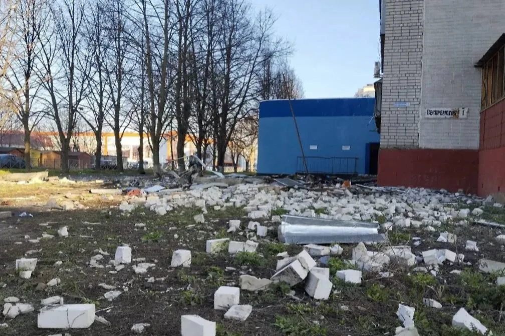 Последствия атаки БПЛА ВСУ на Курск. Фото © Telegram / Курская область