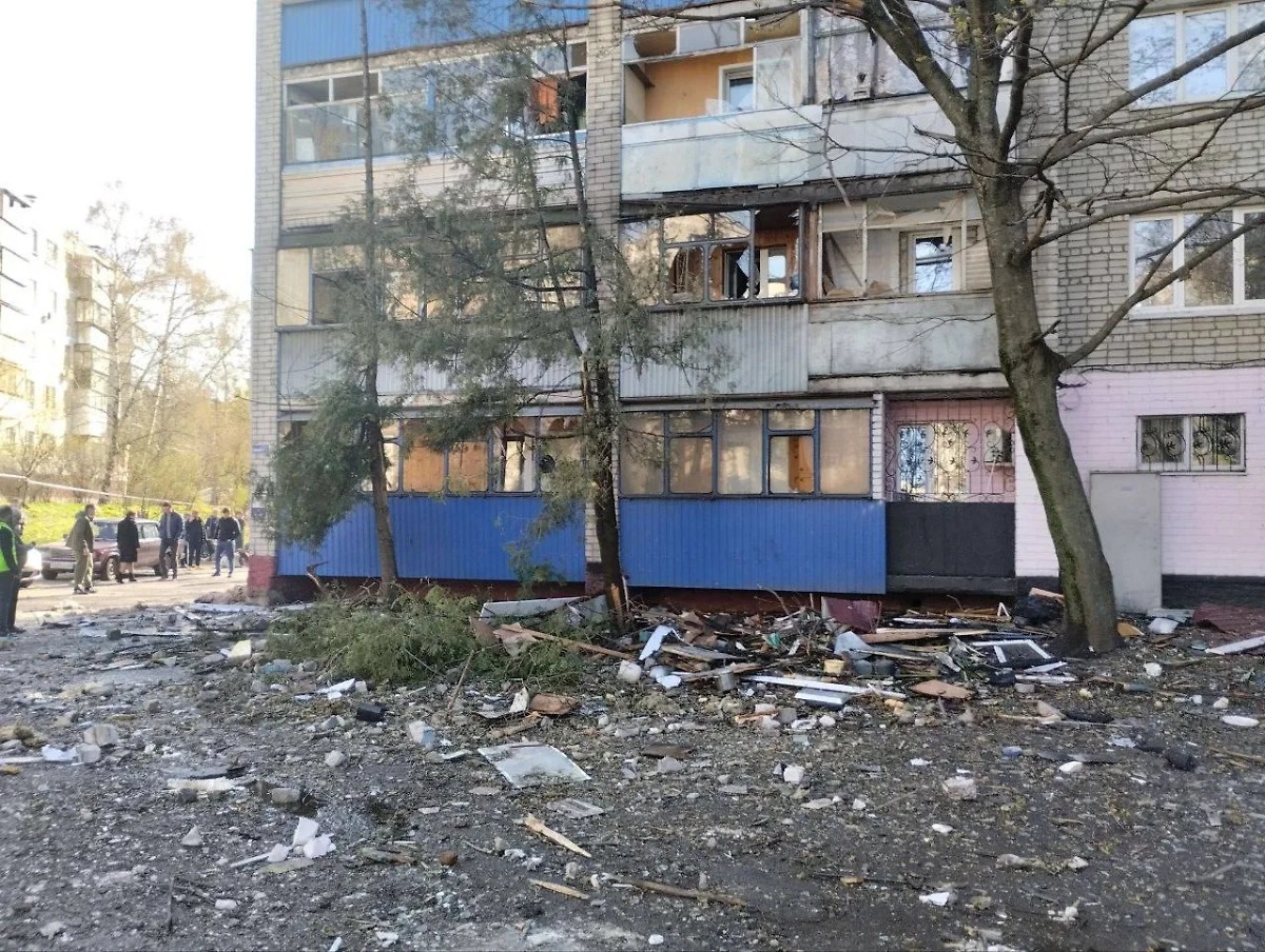 Последствия атаки дронов ВСУ на Курск. Фото © Телеграм / SKotlyarovKursk