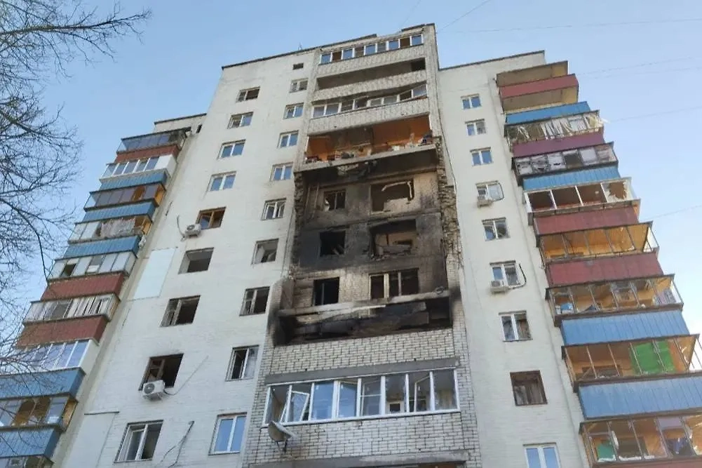 Последствия атаки БПЛА ВСУ на Курск. Фото © Telegram / Курская область