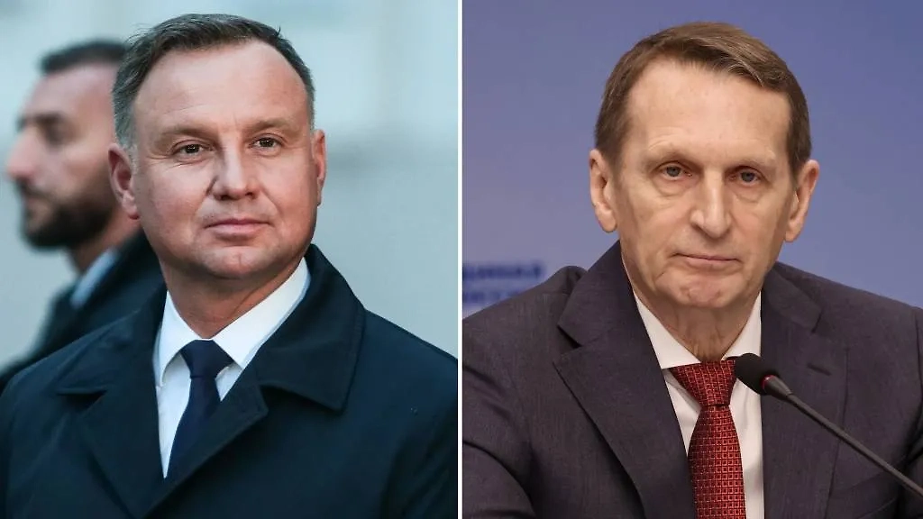 Анджей Дуда и Сергей Нарышкин. Обложка © Shutterstock / FOTODOM / TomaszKudala, © ТАСС / Валерий Шарифулин