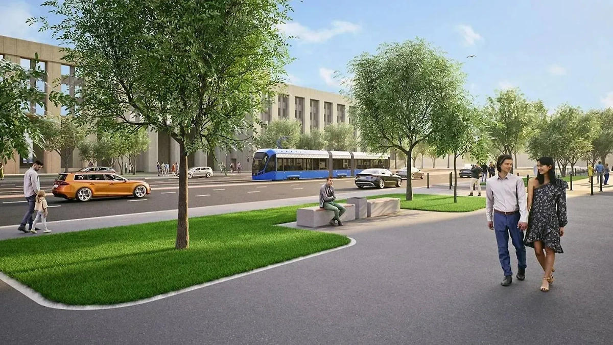 Началось строительство новой трамвайной линии. Обложка © mos.ru