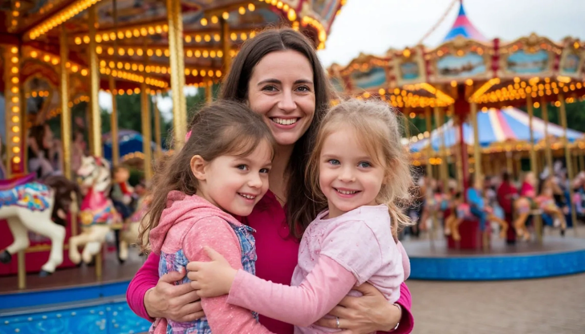 Провести выходной с детьми можно в парке аттракционов. Фото © «Шедеврум»
