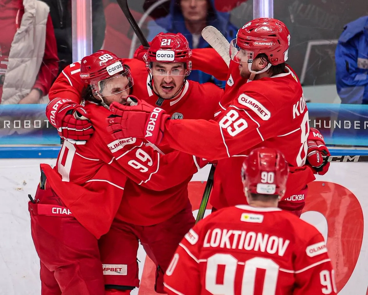 «Спартак» в шаге от выхода в полуфинал Кубка Гагарина. Обложка © Telegram / ХК «Спартак» Москва