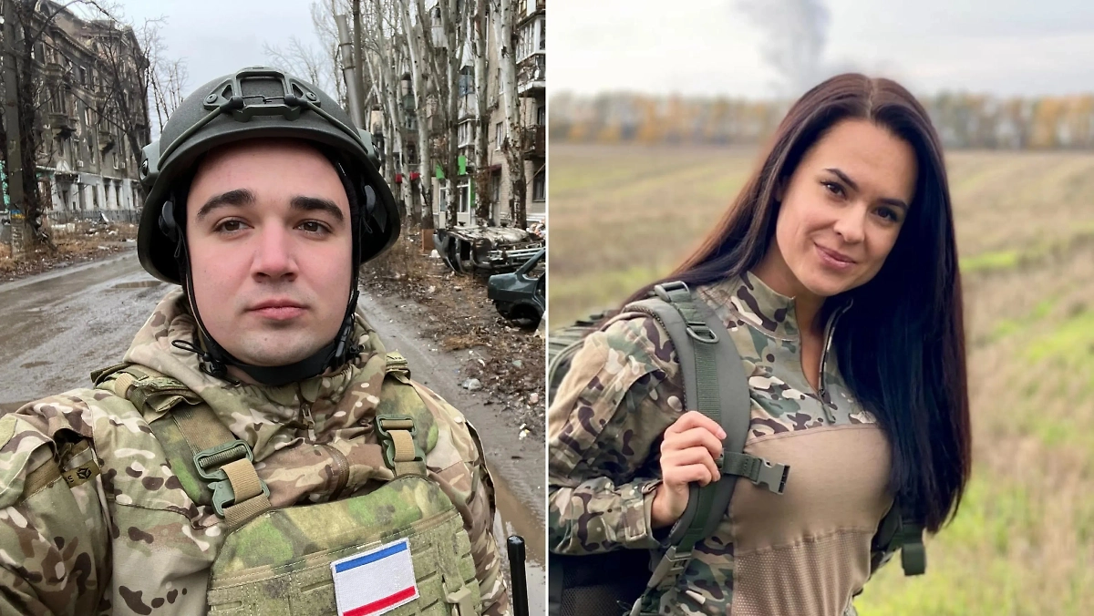 Военкор газеты «Известия» Александр Федорчак и журналистк Первого канала Анна Прокофьева. Фото © VK / Александр Федорчак, Анна Прокофьева