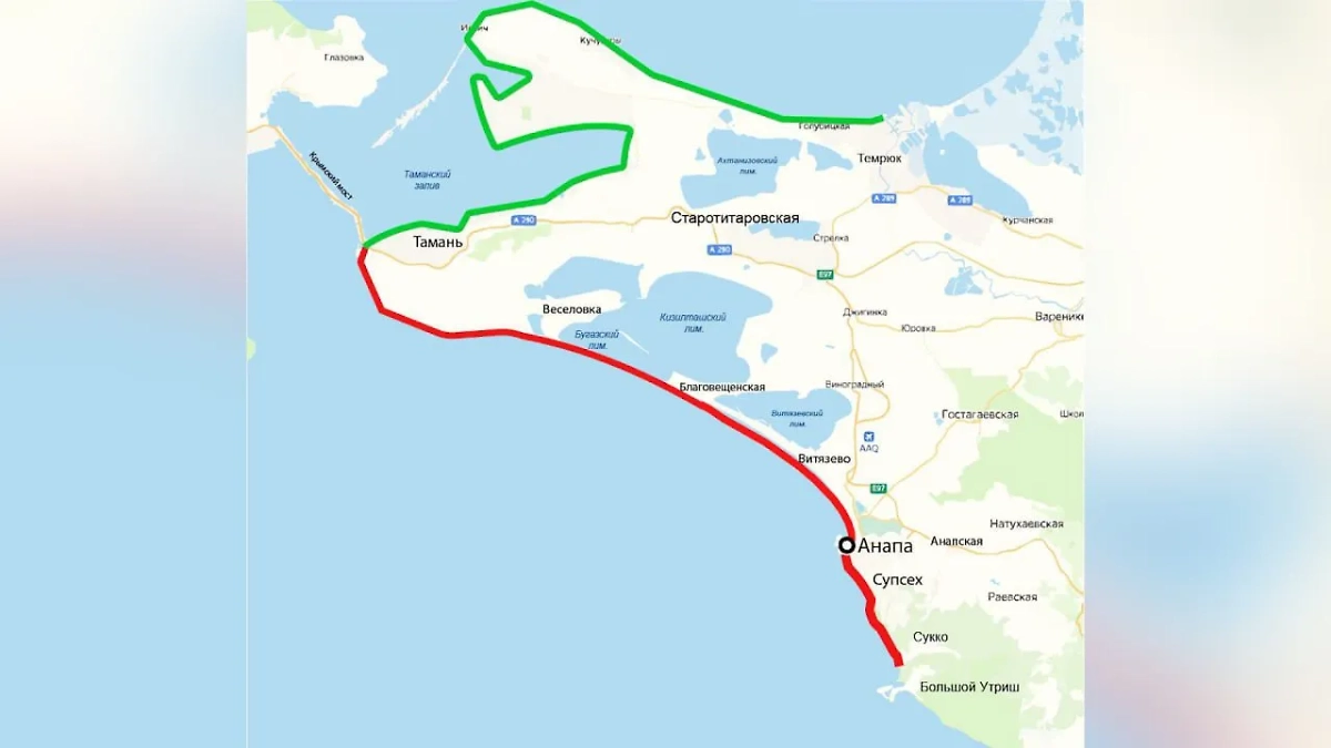 Оперштаб опубликовал карту закрытых и открытых пляжей Краснодарского края. Обложка © Telegram / Оперштаб Кубани