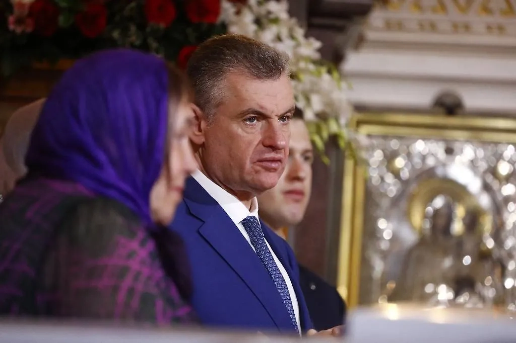 Леонид Слуцкий на пасхальном богослужении в храме Христа Спасителя. Фото © Life.ru / Андрей Тишин