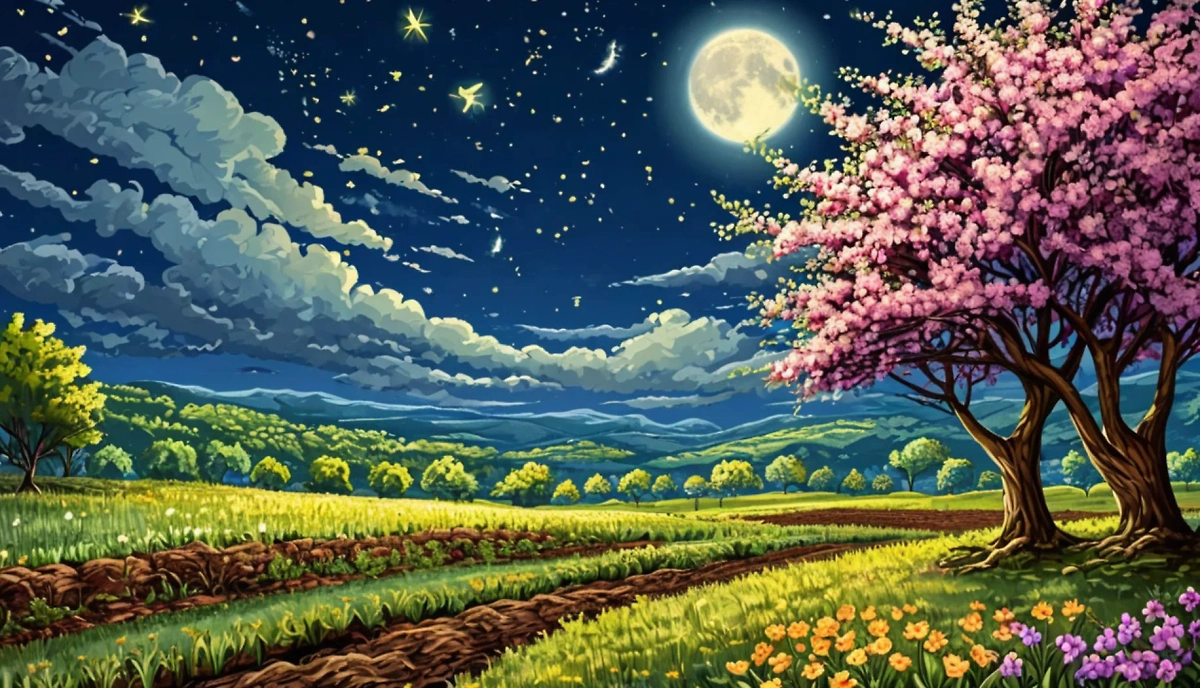 Лунный посевной календарь на апрель подскажет, какие фазы Луны для каких растений лучше. Фото © «Шедеврум»