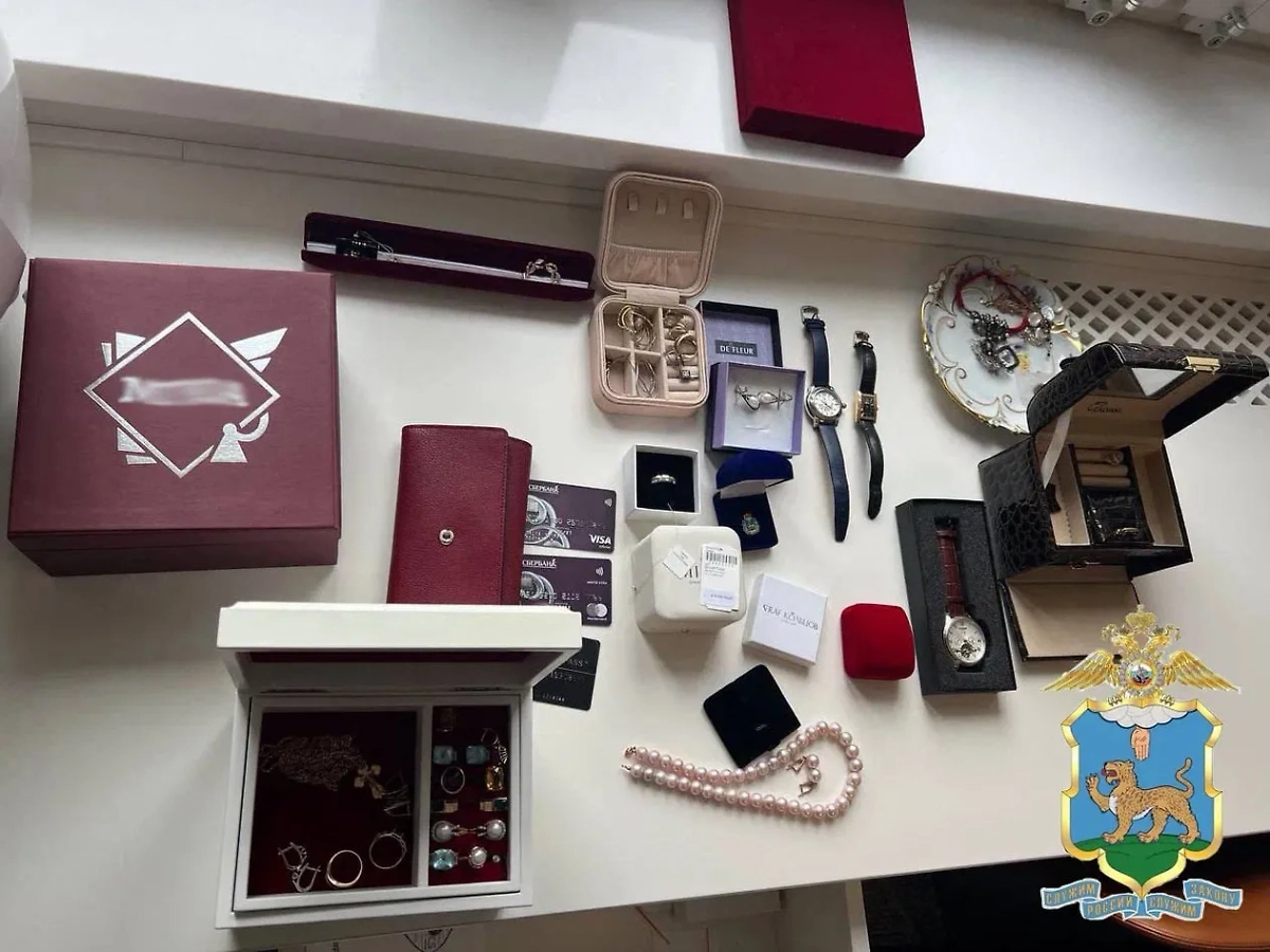 Изъятые у Ильиной украшения. Фото © VK / Управление МВД России по Псковской области