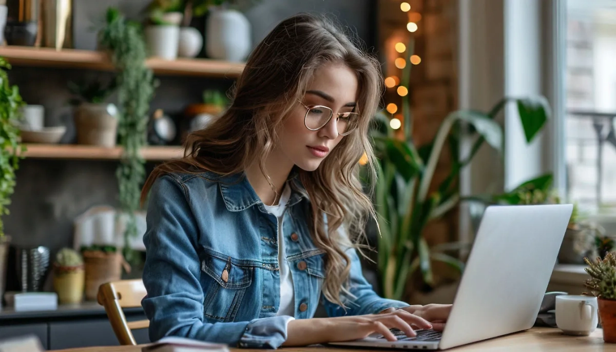 Девушка ищет свою любовь на сайте знакомств. Фото © Life.ru/Шедеврум