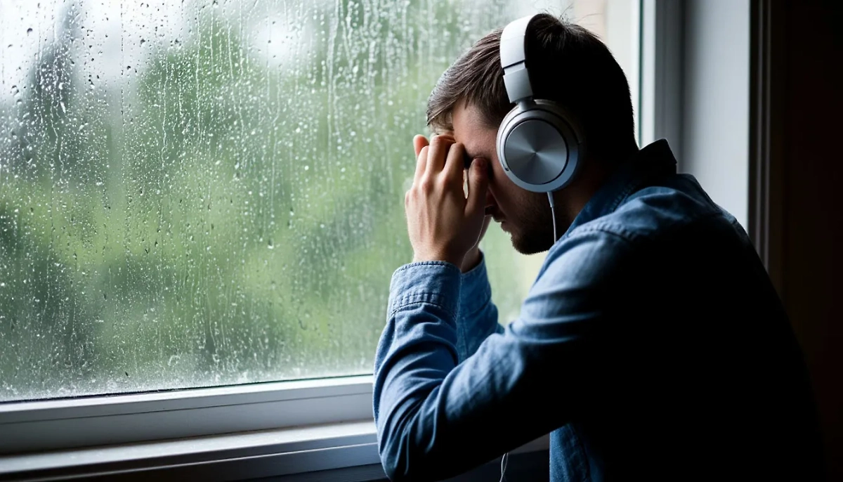 Мужчина слушает песни своей юности и грустит о невозвратном прошлом. Обложка © Life.ru / Шеттерсток