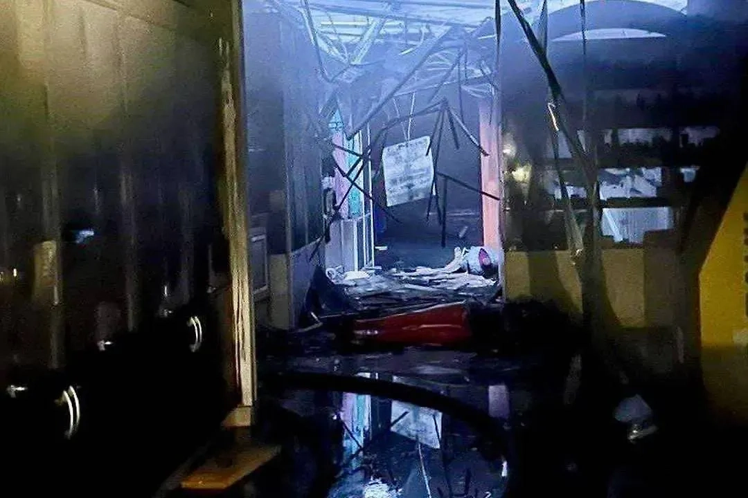 Кадр с места поджога в подмосковном ТЦ. Фото © Telegram / Росгвардия