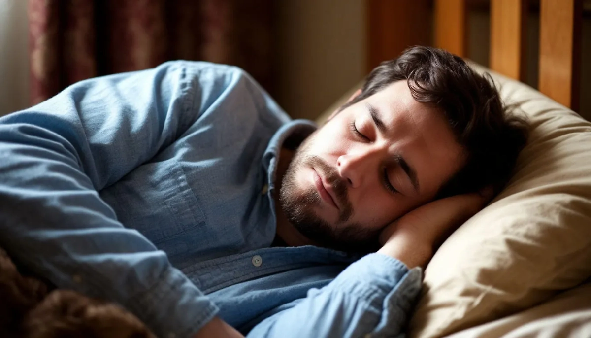 Мужчина крепко спит после хороших новостей от Life.ru. Обложка Life.ru / Шедеврум