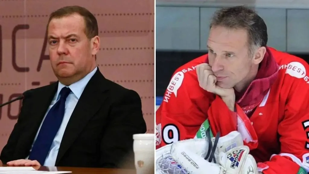 Заместитель председателя Совбеза России Дмитрий Медведев и чешский хоккеист Доминик Гашек. Обложка © Life.ru, © ТАСС / Филиппов Алексей