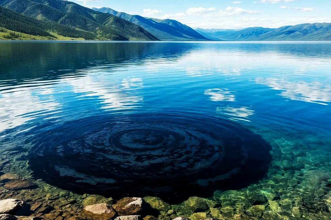 Учёные объяснили происхождение нефтяных пятен на озере Байкал. Обложка © «Шедеврум»