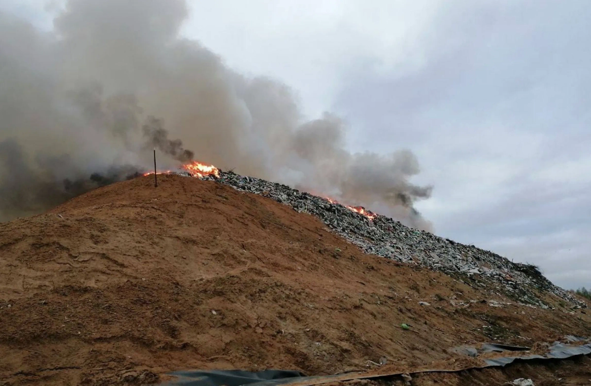 Пожар на полигоне ТБО. Фото © Telegram / Глава Городецкого округа Александр Мудров