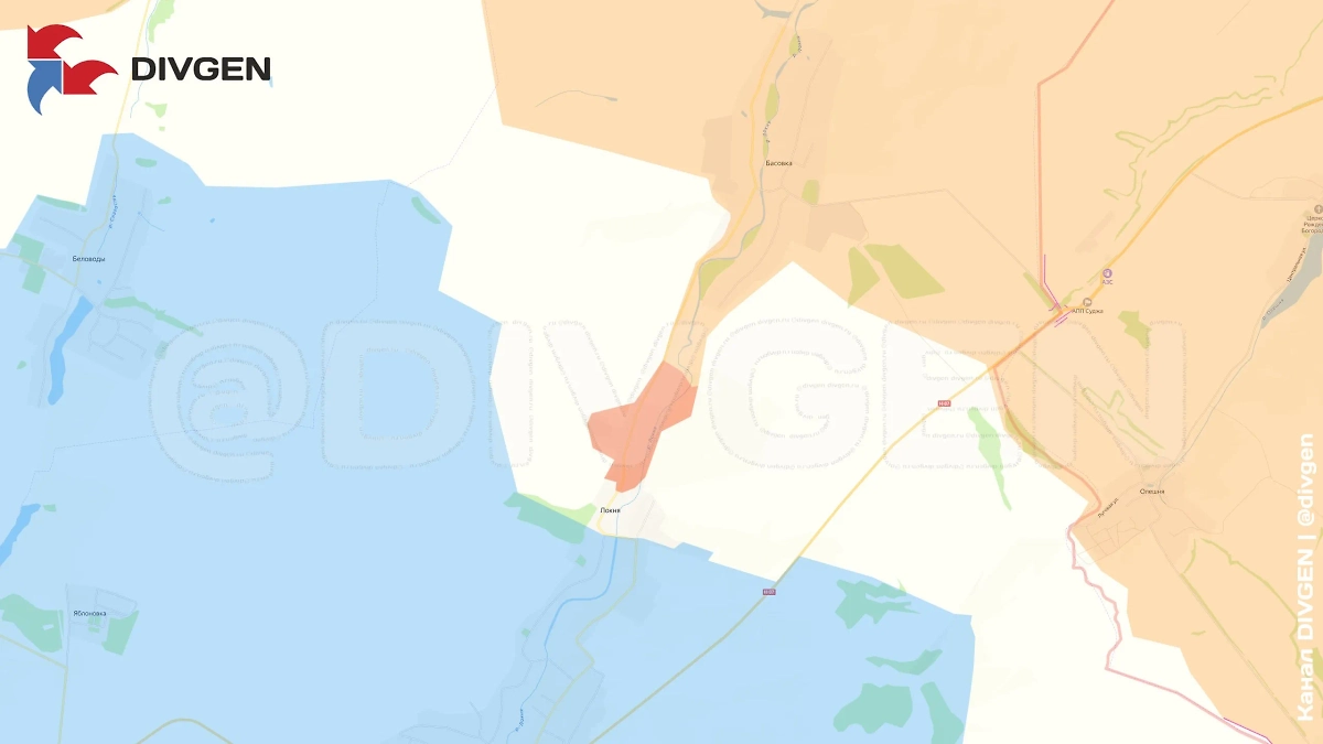 Карта СВО на 28 апреля 2025 года. ВС РФ продвигаются в н.п. Локня Сумской области. Фото © Telegram / DIVGEN 🚩 Карта СВО