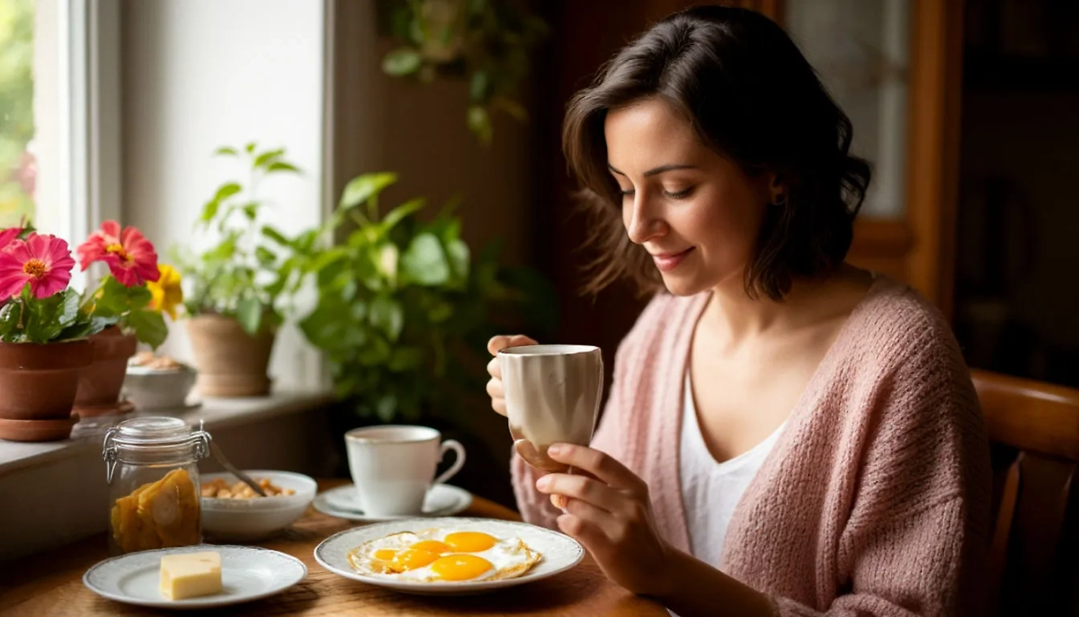 Девушка завтракает. Обложка © Шедеврум / Life.ru